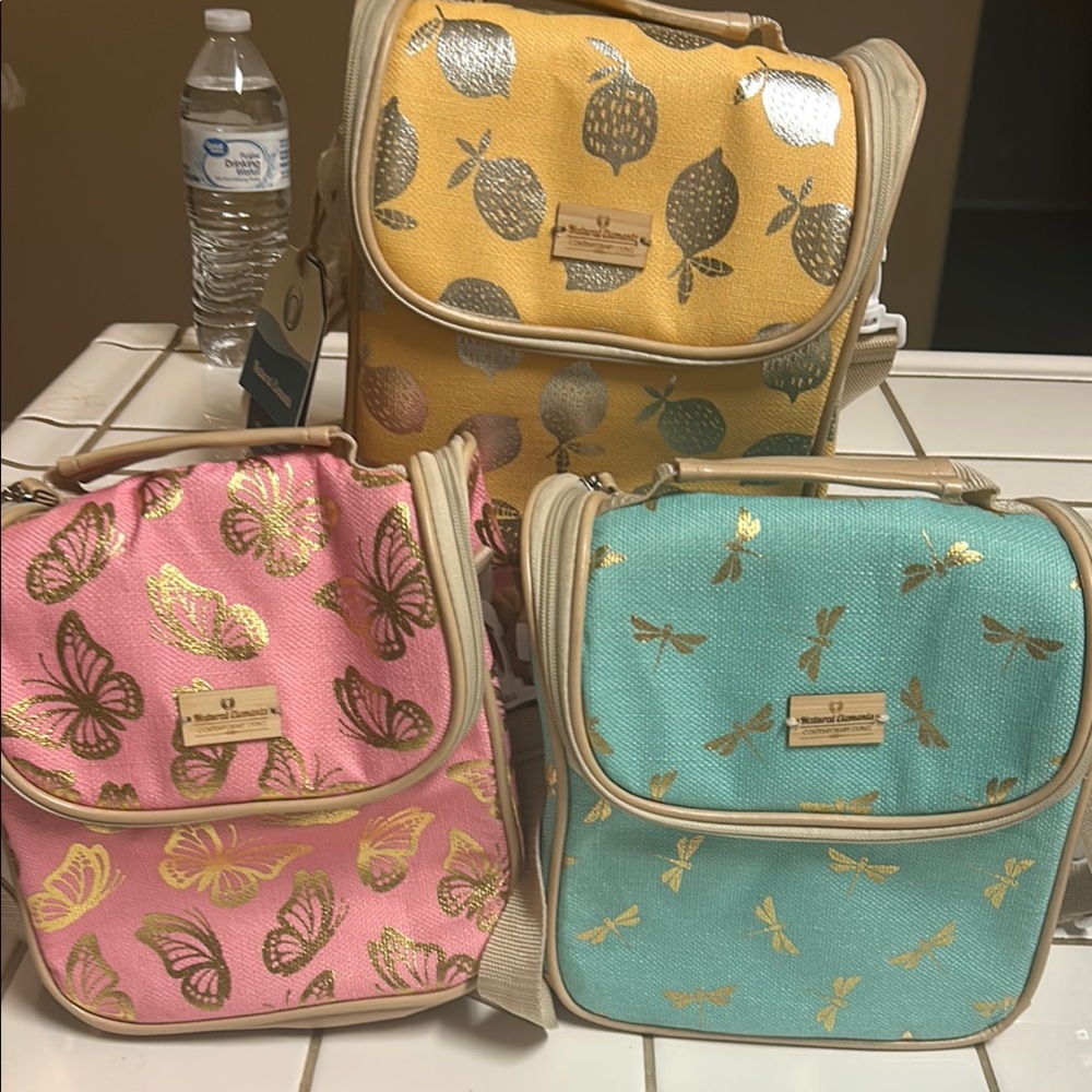 Vera Bradley Pink and Yellow Baby Bags with Playful Pineapple Design